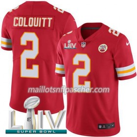 Maillot Kansas City Chiefs Dustin Colquitt 2 Nike Rouge 2020 Super Bowl LIV - Homme